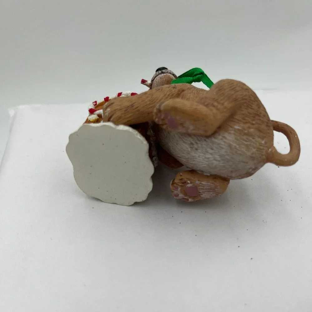 Danbury Mint Ornament Lion Cub Gingerbread House Brown Holiday Glitter Safari